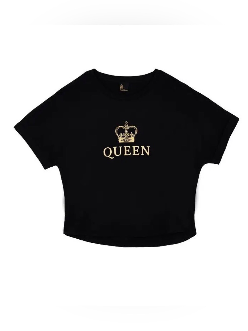 HISTORIC ROYAL PALACES “ Queen”  organic cotton black tshirt. Brand new